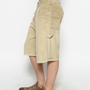 Beige Corduroy Cargo Shorts